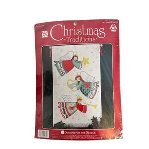 Christmas Traditions Counted Cross Stitch Kit 1961 Angel Banner New Holiday